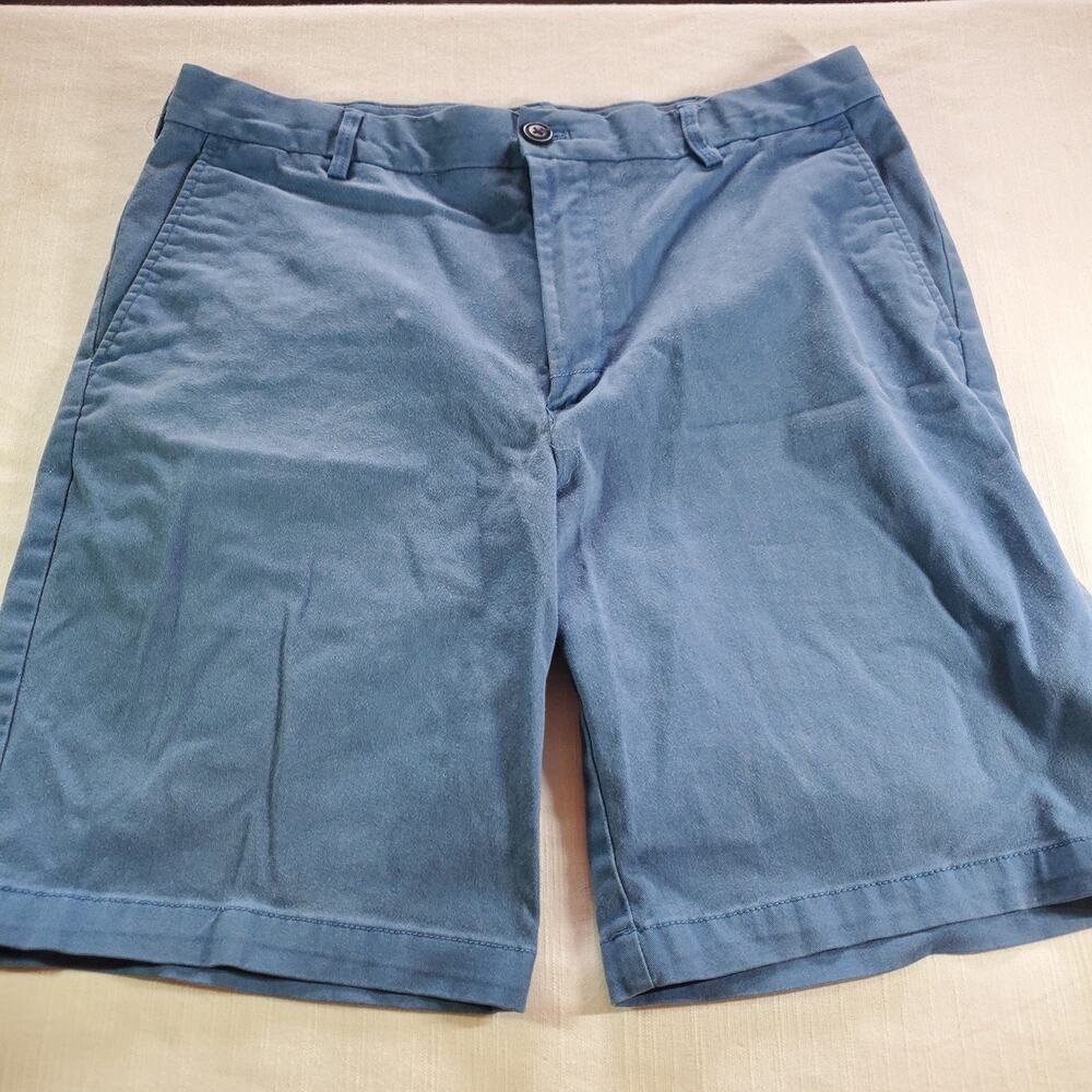 Izod Mens Shorts Size 32 Blue Chino Flat Front Casual Golf Flat-Front STAINED